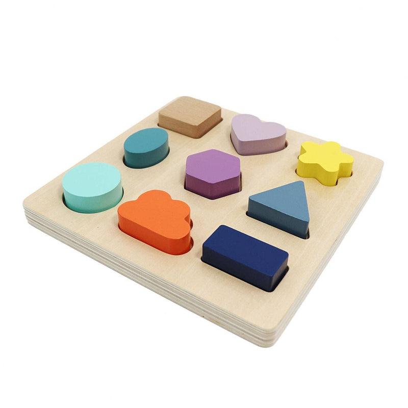 Leo & Friends Color and Shape Sorter,Colorful Wooden Shapes