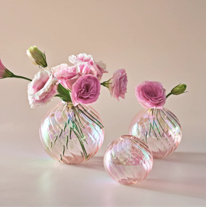 Iridescent Ball Vase (Pink Diameter 8cm)