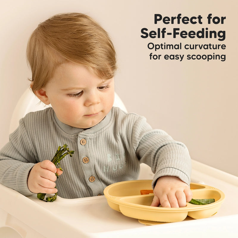 3-Pack Prep Suction Plates for Baby, BPA-Free Silicone Plate