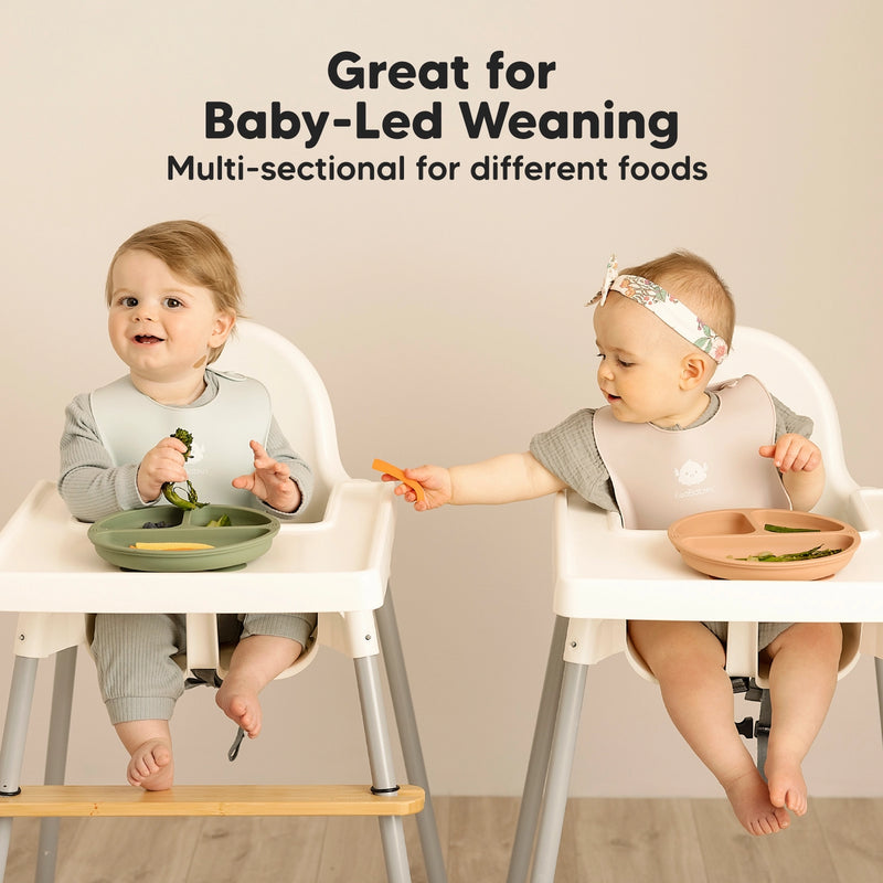 3-Pack Prep Suction Plates for Baby, BPA-Free Silicone Plate