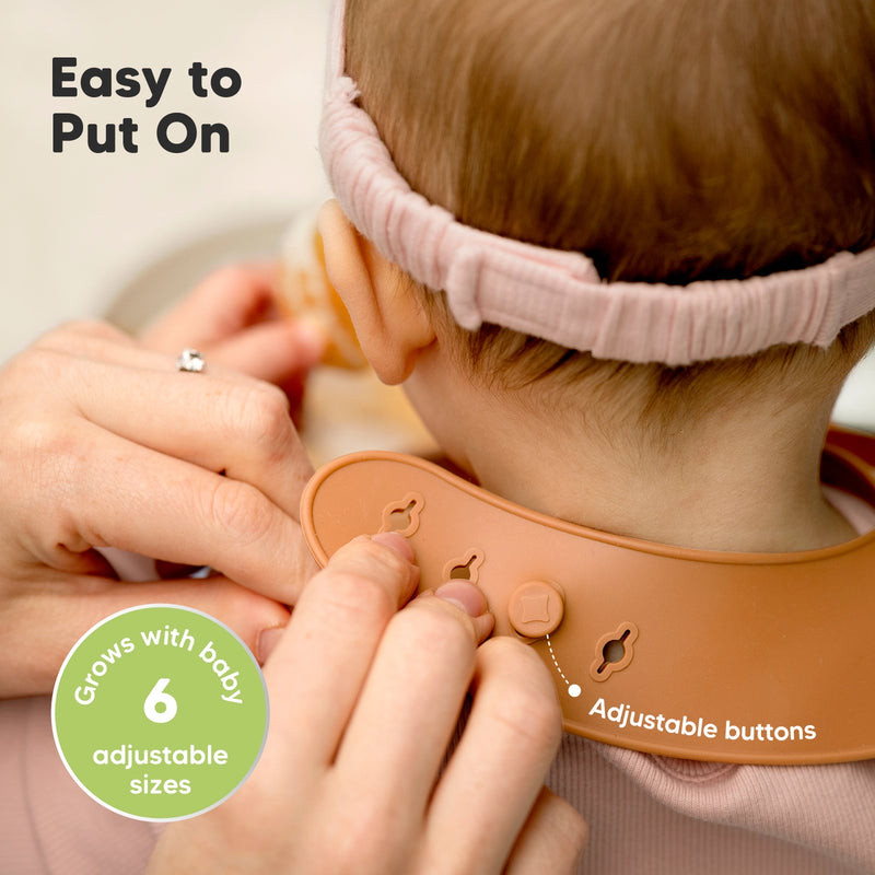 2-Pack Prep Silicone Bibs (Terracotta)