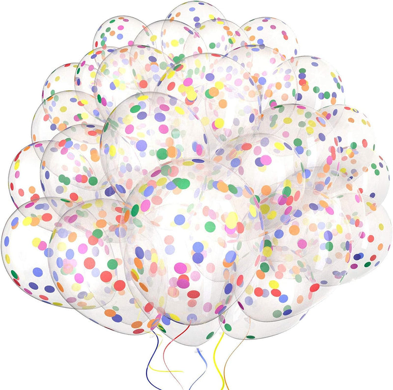 12” Rainbow Confetti Balloon