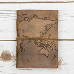 World Map Handmade Leather Journal