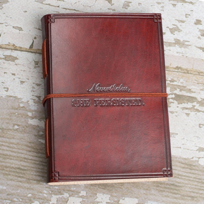 She Persisted Quote Handmade Leather Journal