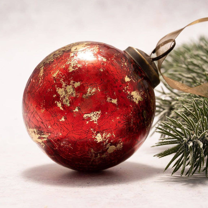 4" Ornament (Deep Red & Touch of Gold)