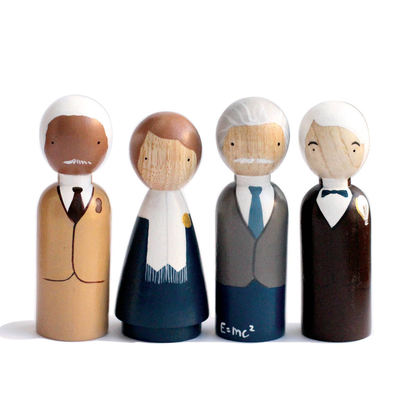 “The Scientists” Handmade Peg Dolls