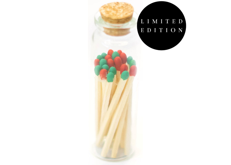 1.85in Christmas Colored Tips Decorative Matches In Jar