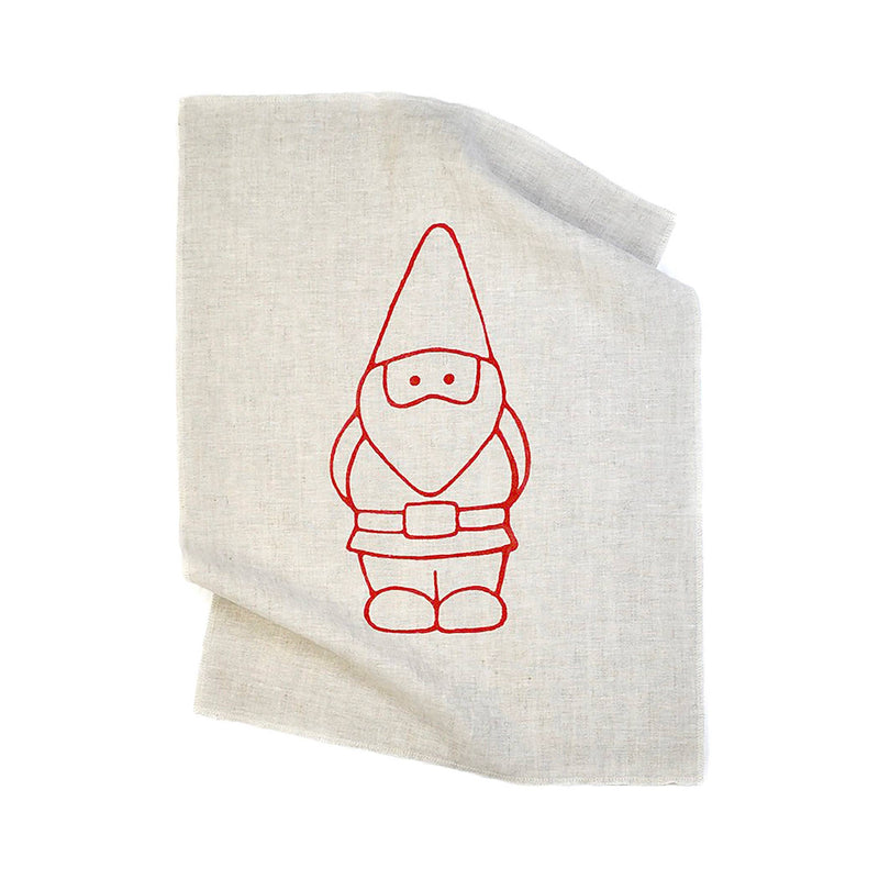 Red Gnome Linen Tea Towel