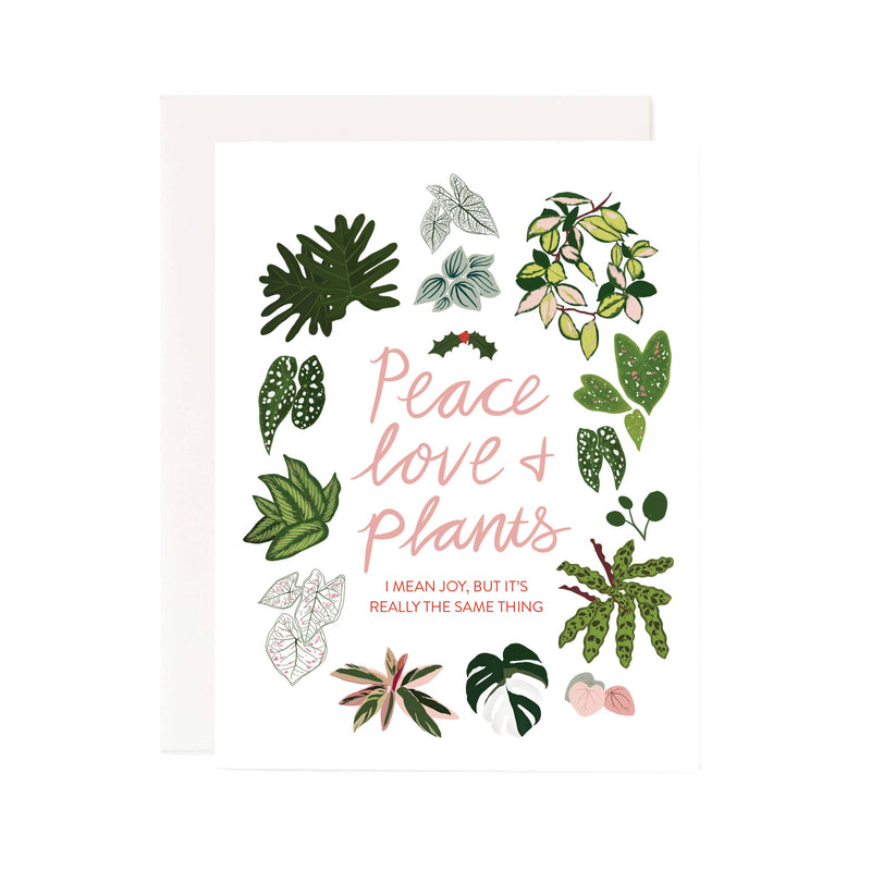 Peace Love and Plants Greeting Card