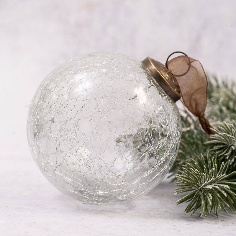 4" Ornament (Clear Crackle Glass)