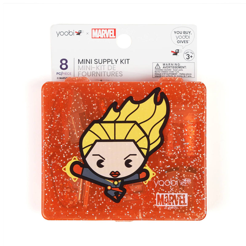 Yoobi Mini Supply Kit Flat Box Kawaii Captain Marvel