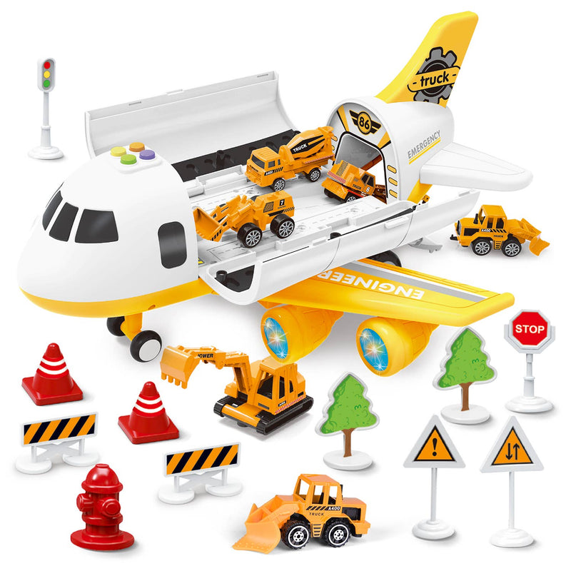 Electronic Transport Aircraft Toys with Construction Car