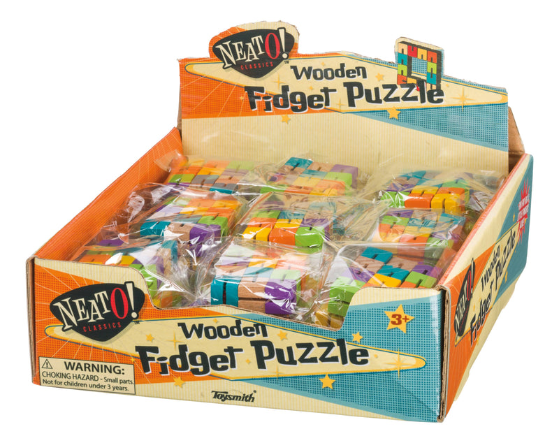 ON DISPLAY - Neato! Wooden Fidget Puzzle, Colorful, Poly bagged, Asst