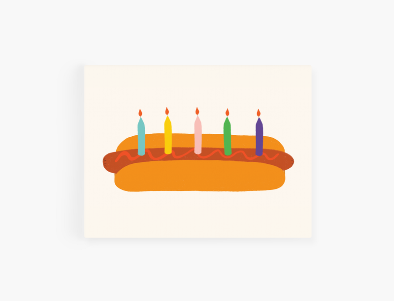 Happy Birthday Hot Dog Cake Greeting Card