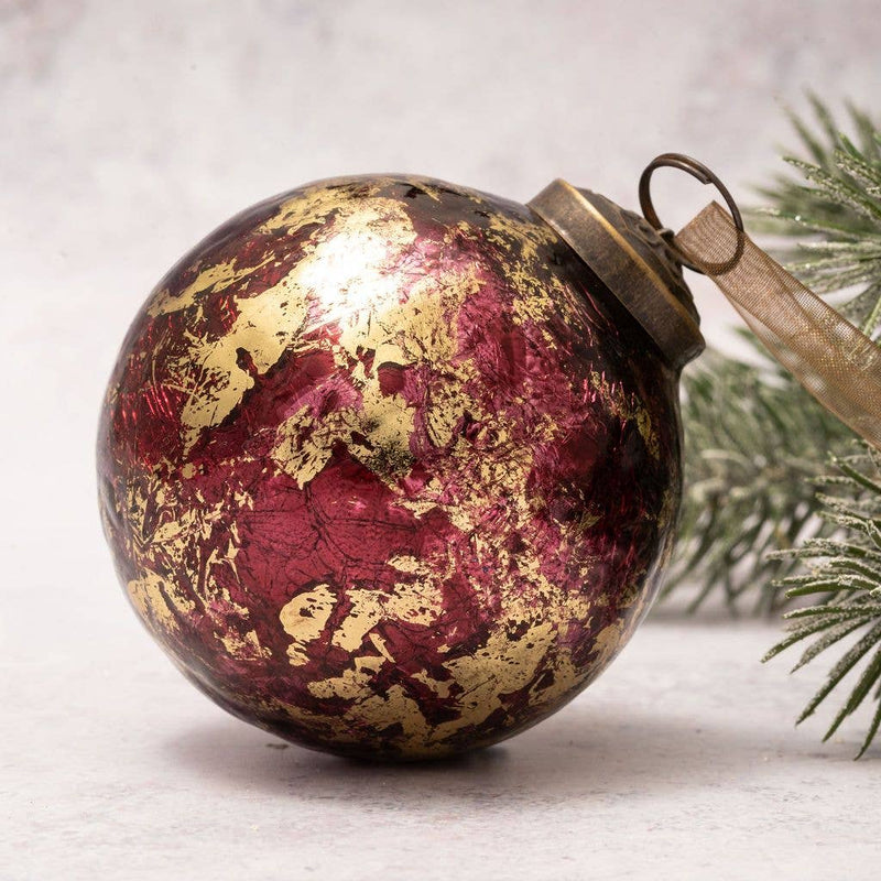 4" Ornament (Wine & Gold Foil)