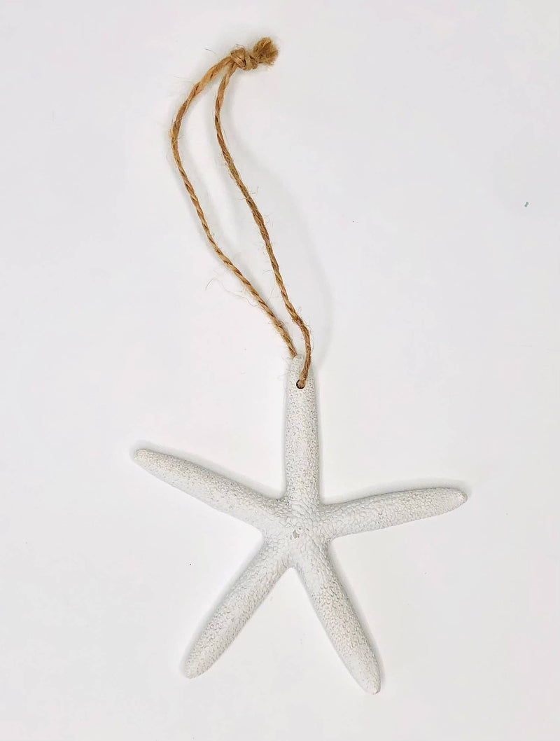 hanging resin decor starfish nautical ornament - yellow