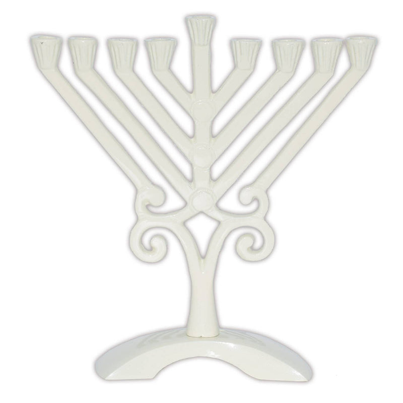 6.25" Colored Triangle Hannukah Candle Menorah White Color