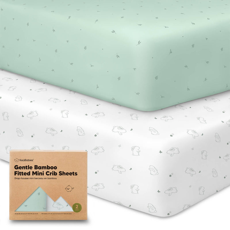 KeaBabies Gentle Bamboo Fitted Mini Crib Sheets