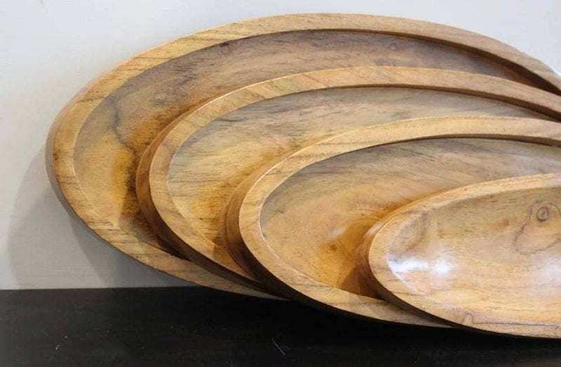 Handmade Acacia Oval Wood Tray /Platter