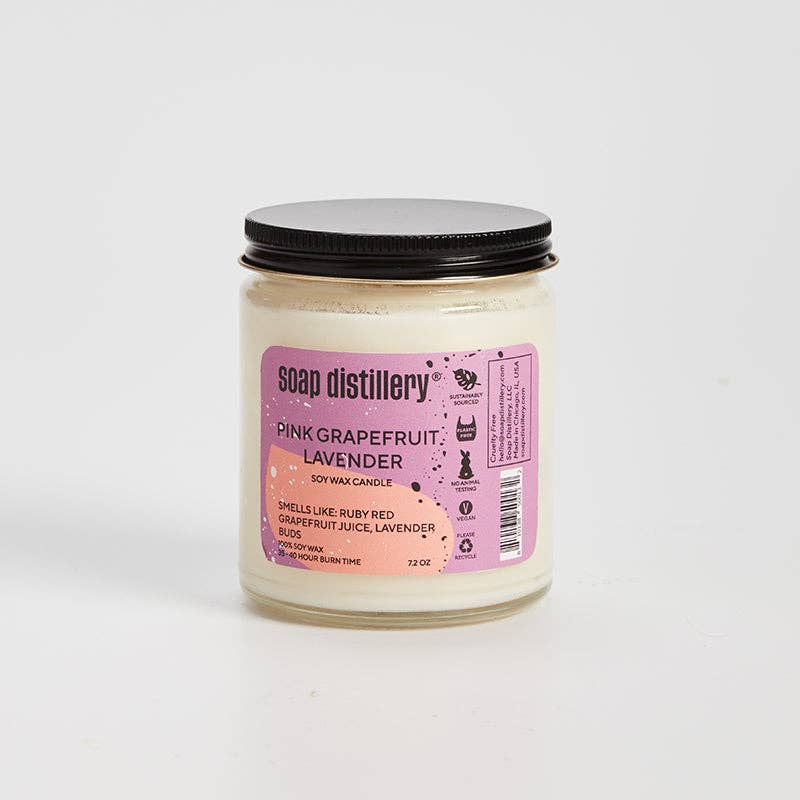 Pink Grapefruit Lavender Soy Wax Candle