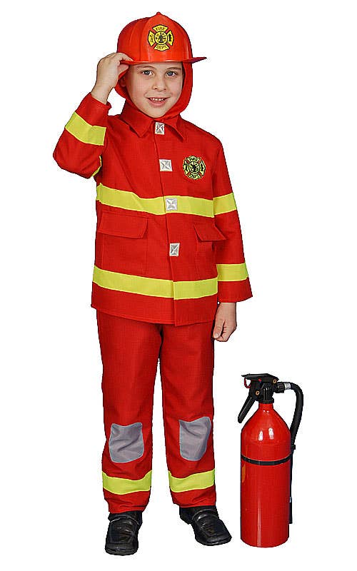 Red Fire Fighter Costume Set
