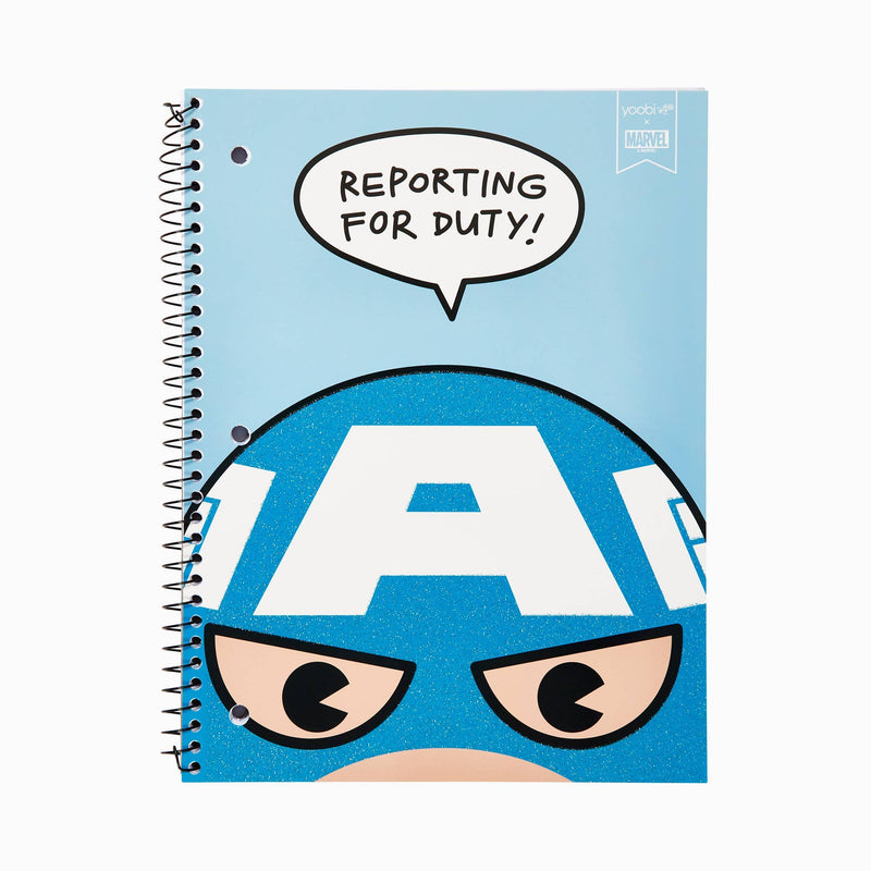 Yoobi 1 Subject Notebook Marvel Captain America