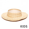 Straw Crownless Papale Sun Hat - Kids