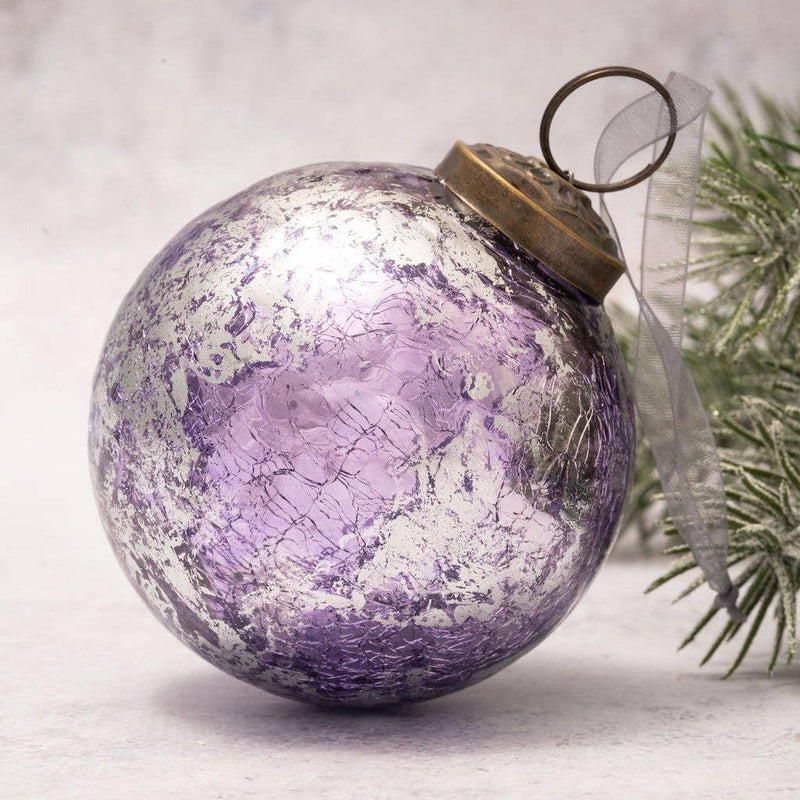 4" Ornament (Lavender & Silver Foil)