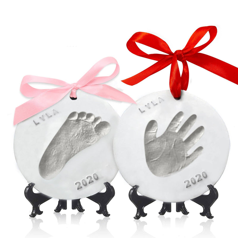 Cherish Baby Handprint Keepsake Ornament (Silver Paint)