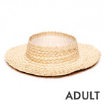 Straw Crownless Papale Sun Hat - Adult