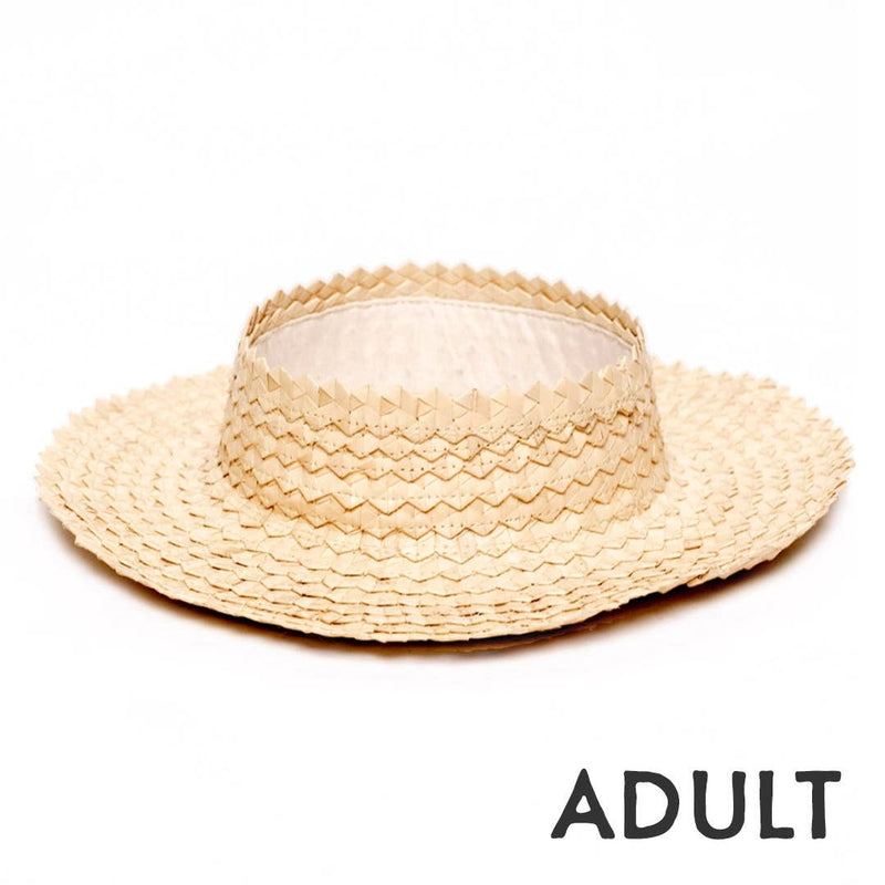 Straw Crownless Papale Sun Hat - Adult