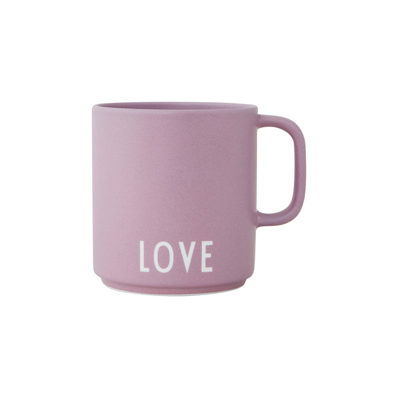Porcelain Mug with Handle - Love (Lavender)