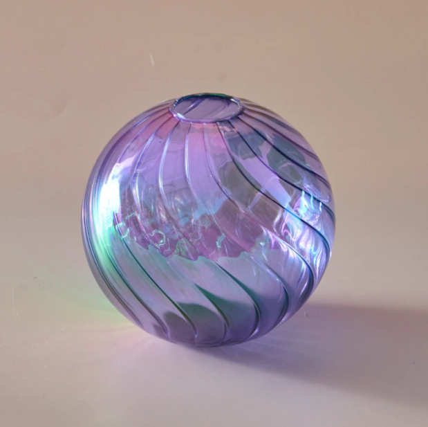 Iridescent Ball Vases (Lilac Diameter 12cm)
