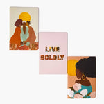be rooted x mkoby live boldly slim travel journals (set of 3)